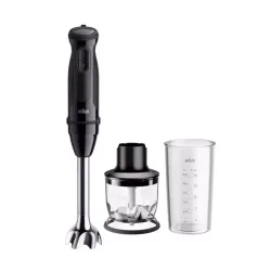 Braun MultiQuick 3 - Minipimer, Frullatore a immersione, con Tritatutto, 700W, Nero (MQ.30201M)