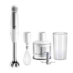 Braun multiquick 7 frullatore a immersione 1000 w tecnologia powerbell con tritatutto frusta a filo e bicchiere graduato bianco