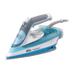 Braun TexStyle 5 - Ferro da stiro a vapore, Piastra con tecnologia FreeGlide3D, 2600W, 300ml, Bianco/Blu (SI5006BL)