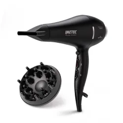 Imetec Asciugacapelli P13 3000, Motore AC, 2300W, Ioni, 2 velocità, 3 temp., Aria Fredda, Concentratore, Diffusore