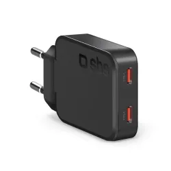 SBS TETRGAN2C65SLIM Caricabatterie per dispositivi mobili Universale Nero AC Ricarica rapida Interno