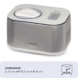 Ariete 644 Gran Gelato 4in1, Gelatiera con compressore, Gelato, Yogurt, Sorbetto e Granita, 30-60 minuti, Funzione mantenimento del freddo