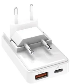 SBS TETRGANUSBTCFOLD65W Caricabatterie per dispositivi mobili Universale Bianco AC Ricarica rapida Interno, Esterno