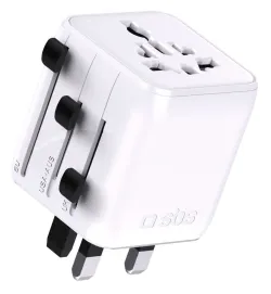 SBS TEADAPTUNI adattatore per presa di corrente Universale Bianco