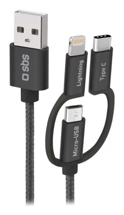 SBS TECABLEUSBIP531BW cavo USB USB 2.0 1,2 m USB A Micro-USB A Nero