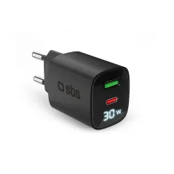 SBS TETRGANLCD1USB1C30K Caricabatterie per dispositivi mobili Universale Nero AC