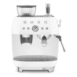 Smeg Macchina da Caffè Espresso Manuale con macinacaffè integrato 50's Style – Bianco LUCIDO – EGF03WHEU