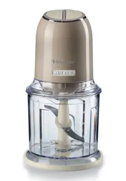 Ariete 438, Tritatutto Vintage, Chopper e Tritaghiaccio, 2 velocità, 4 lame in Acciaio Inox, Tazza graduata 600 ml, 400 W, Beige