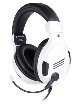 BIG BEN PS4OFHEADSETV3WHITE cuffia e auricolare Cablato A Padiglione Gaming Nero, Bianco