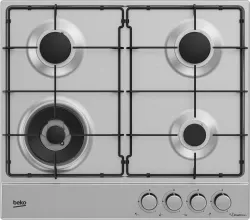 Beko HIAW64224SXE: Piano a Gas con PractiClean, 3 Bruciatori + 1 Wok, 60 cm