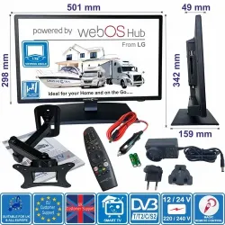 Smart TV 22" Unispectra (webOS) + Staffa + Telecomando Magic Full HD 12V 24V 240V