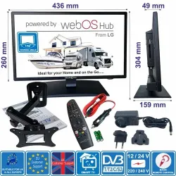 Unispectra® Smart TV 19" (LG webOS) Magic Remote 12V 240V Camper Camion Barca