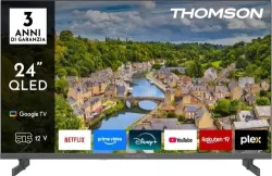 Smart TV 24" HD Ready QLED Google TV Classe E DVB-T2/S2 Nero 24HQG3S15C Thomson