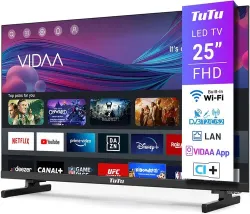 Smart TV 25 Pollici (64 cm) Televisori Full HD 1080P Triplo Tuner App Store WiFi
