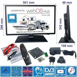 Smart TV 22" (webOS di LG) Full HD 12V 240V Magic Telecomando per Camper
