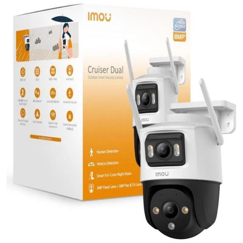 Imou cruiser dual torretta telecamera di sicurezza ip esterno 2304x1296 pixel scrivania