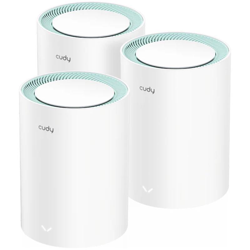 Cudy m1300 sistema mesh wifi 5 dual-band 3 pack bianco per 100 dispositivi router