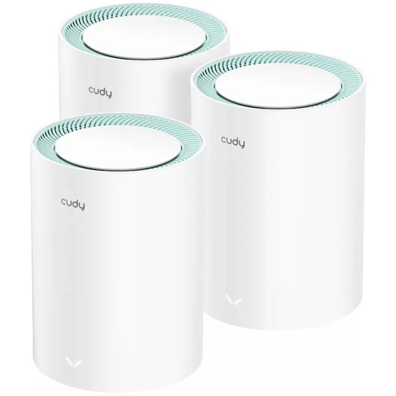 Cudy m1300 sistema mesh wifi 5 dual-band 3 pack bianco per 100 dispositivi router