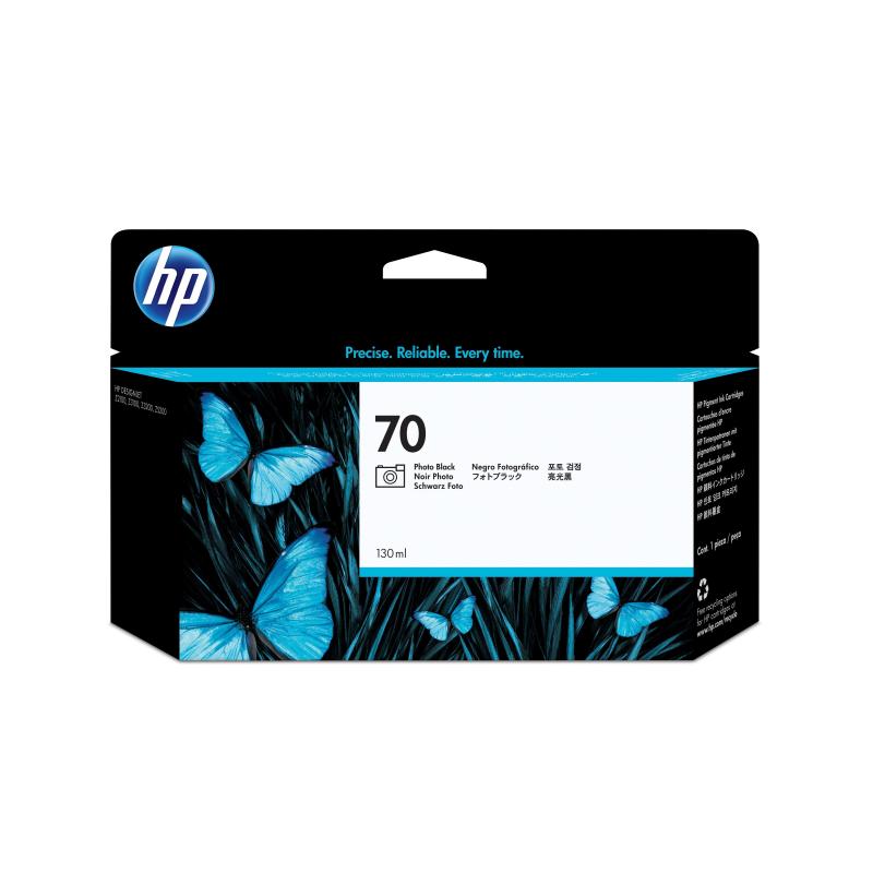 Hp cartuccia inchiostro nero fotografico designjet 70, 130 ml