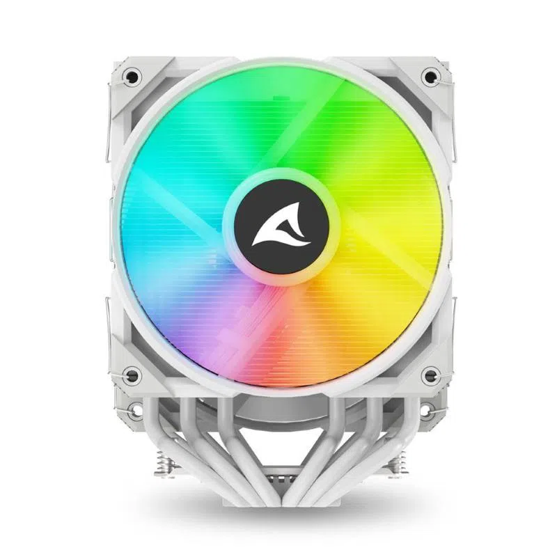 Sharkoon dissipatore ad aria 1x 120mm argb pwm fan, 1x 120mm pwm fan, 6x copper pipes, direct touch,