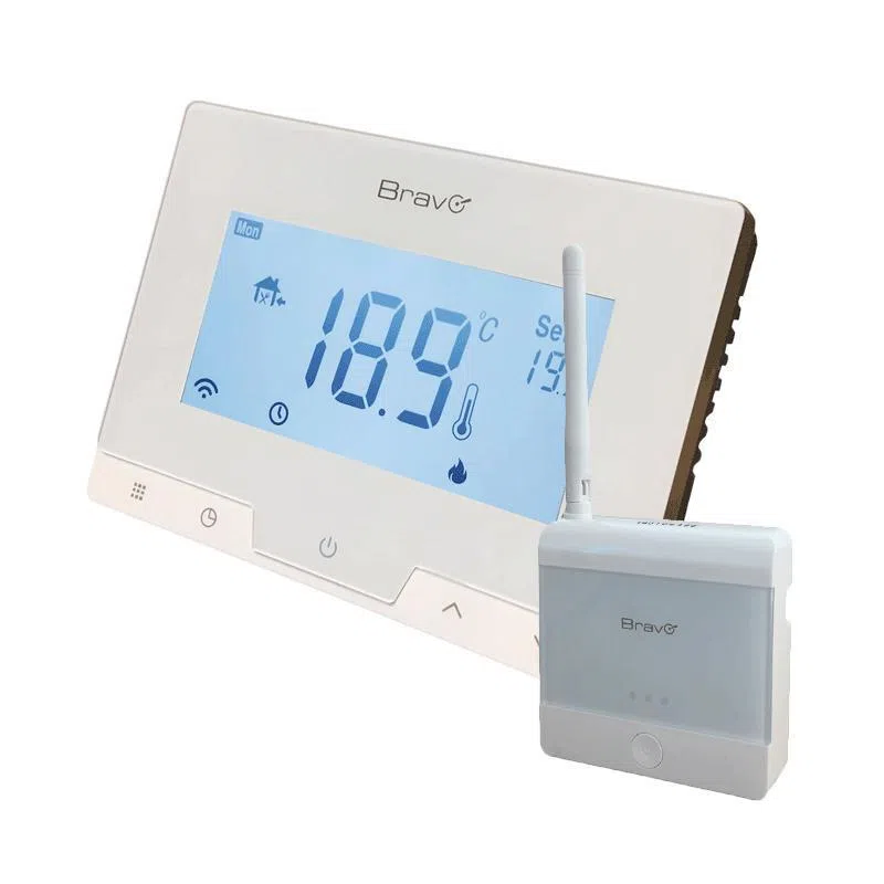 Bravo wi-fi glam (93003112) - cronotermostato digitale wi-fi - app compatibile con alexa e google home- display 3.78 - programmazione automatica o manuale