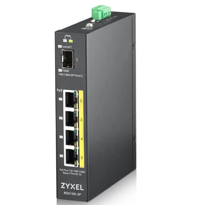 Zyxel switch 5p gigabit poe unmanaged industriale — 2