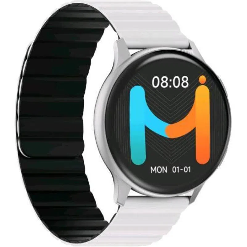 Imiki holo pro kw66 smartwatch unisex display amoled 1,43 connettivita` bluetooth, cinturino magnetico, misura ossigeno nel sangue e frequenza cardiaca, android e ios - silver