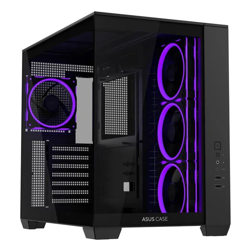 Asustek cabinet atx midi tower asus a32 plus tg argb black atx 2x3,5 o 3x2,5-bay 7xslot-esp. no-alim. 285x410x435mm f90dc00s0-b19000 — 2