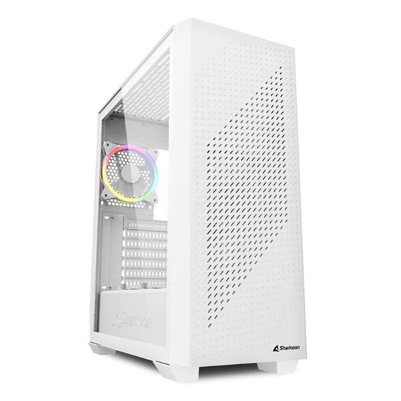 Sharkoon vs9 rgb case atx 3 ventole installate 120mm pannello in vetro temperato white