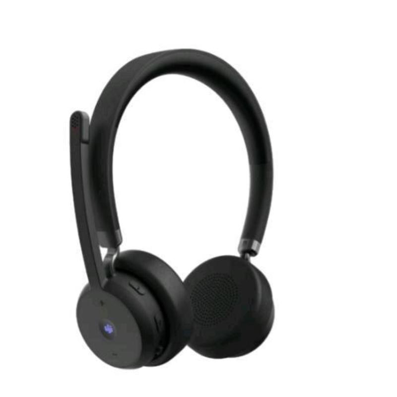 Lenovo cuffie con microfono wireless voip (teams) cancellazione attiva del rumore bluetooth 5.3 nero