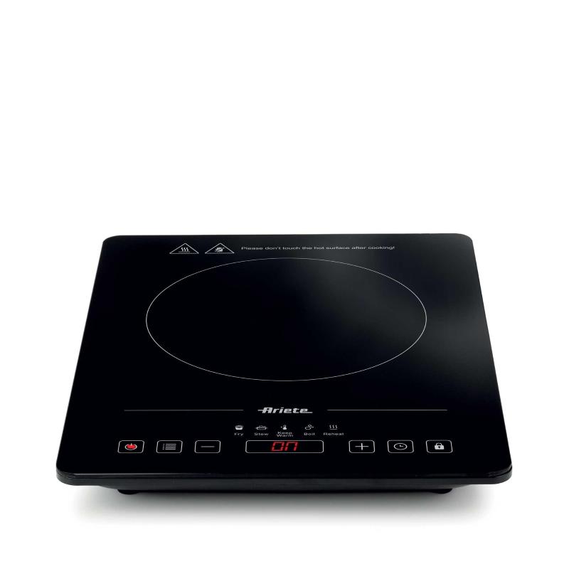 Ariete 1997 piastra a induzione singola 2000w controlli touch 10 livelli potenza 5 programmi nero