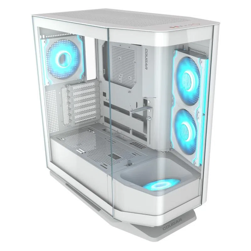 Cougar fv270 rgb gaming mid tower mini itx / micro atx / atx / ceb / e-atx frontale e laterale in vetro temperato curvato senza cuciture bianco