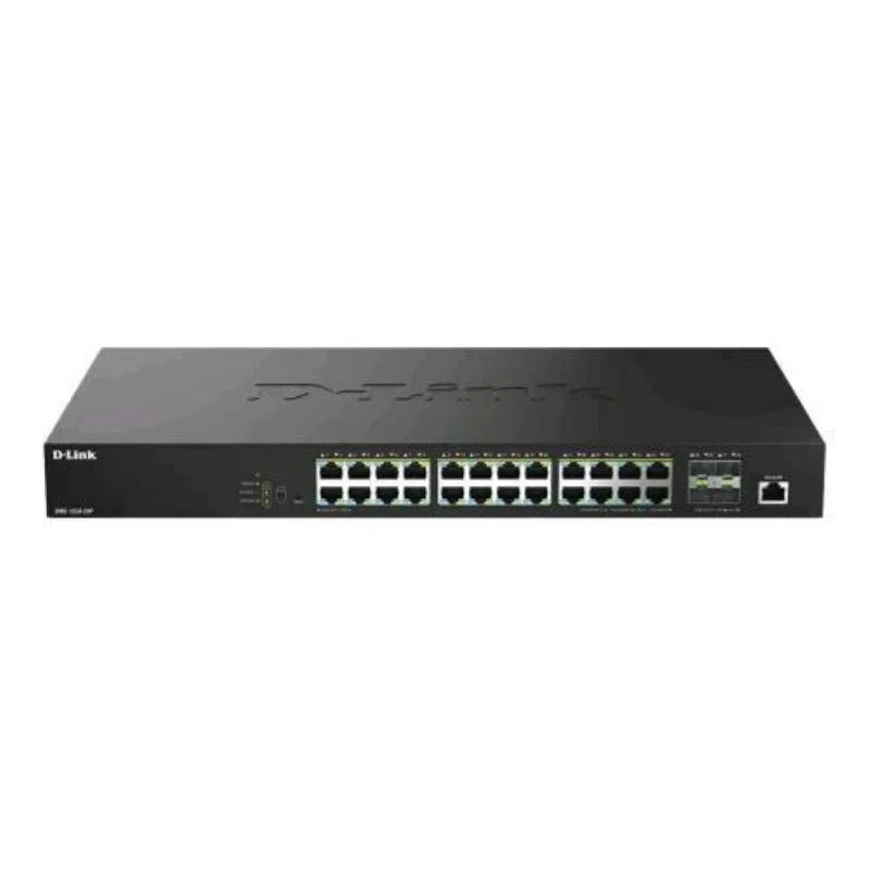 D-link dms-1250-28p switch di rete gestito l2+ 28 porte - 24 x 10/100/1000/2.5g (poe+) + 4 x 10 gigabit sfp+ poe+ (475 w) desktop — 2
