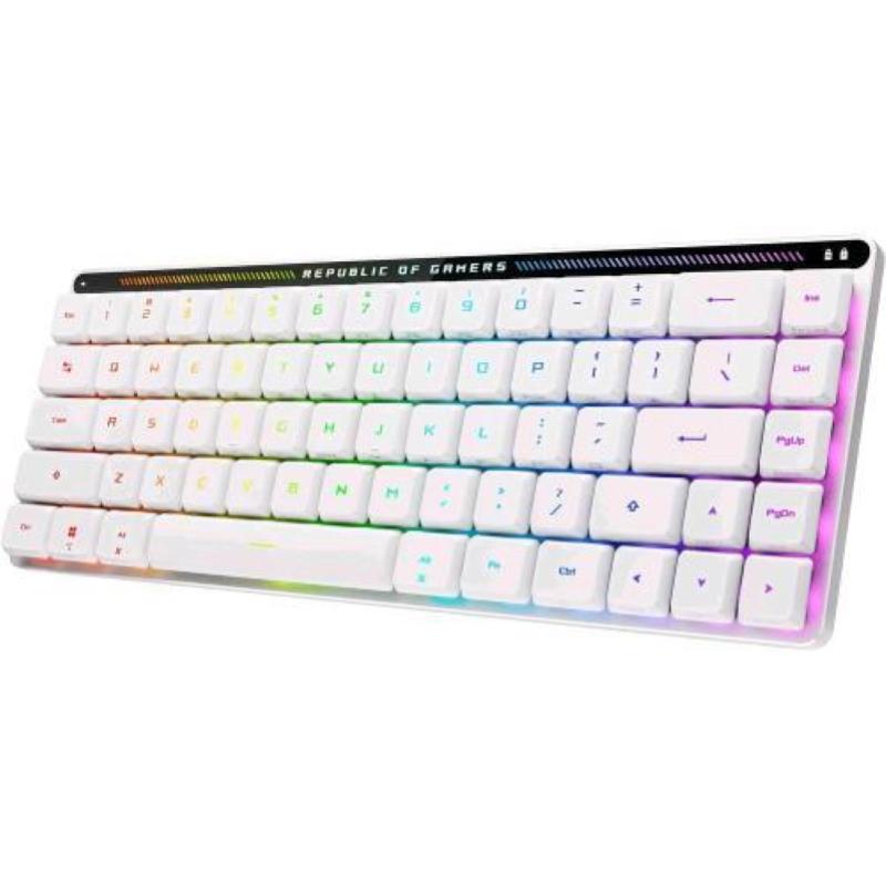Asus rog falchion rx low profile tastiera gaming meccanica wireless layout italiano connessione multidispositivo moonlight white