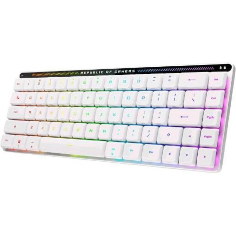 Asus rog falchion rx low profile tastiera gaming meccanica wireless layout italiano connessione multidispositivo moonlight white