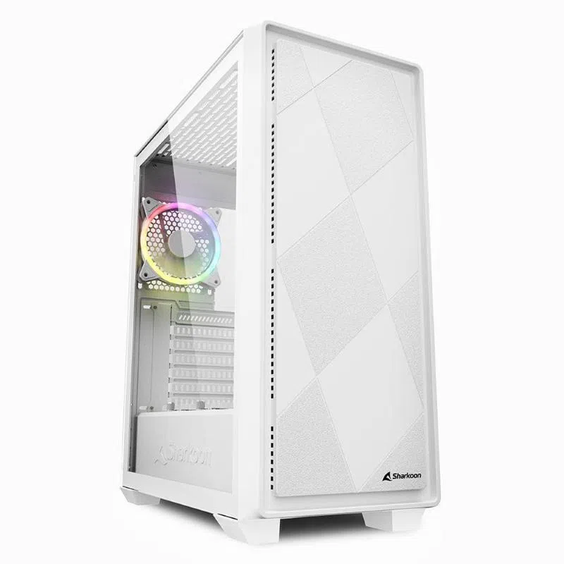 Sharkoon vs9 rgb case atx 3 ventole installate 120mm pannello in vetro temperato white
