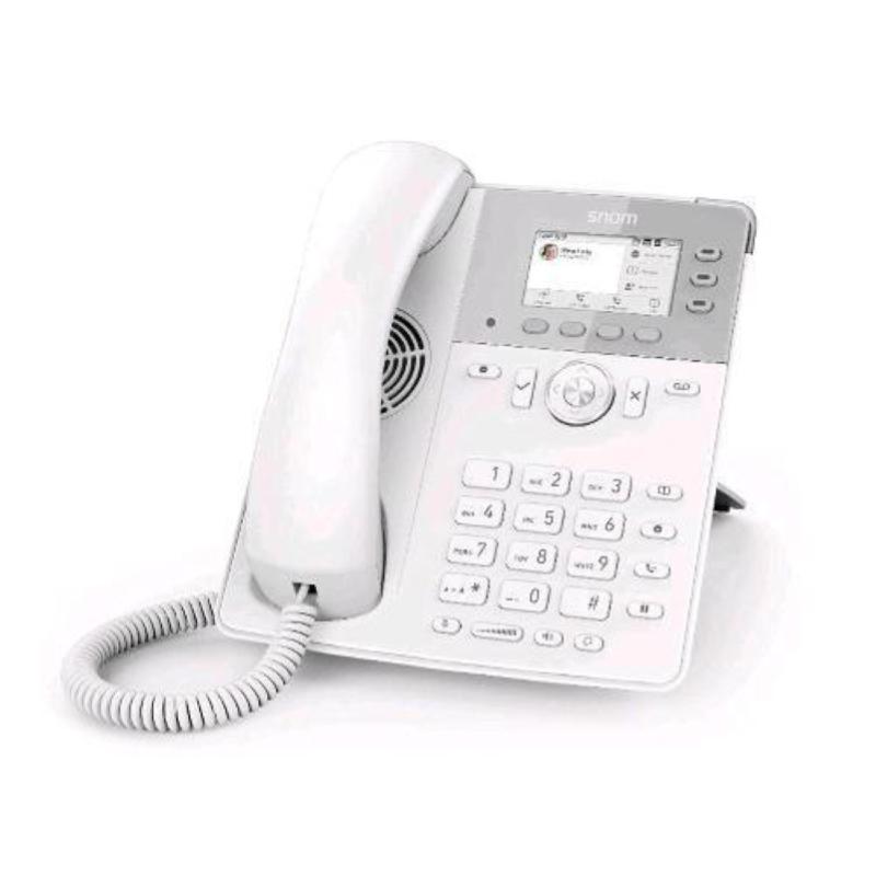 Snom d717 telefono fisso ip con 6 account sip display a colori porta usb attaco cuffia 2 porte gigabit lan white
