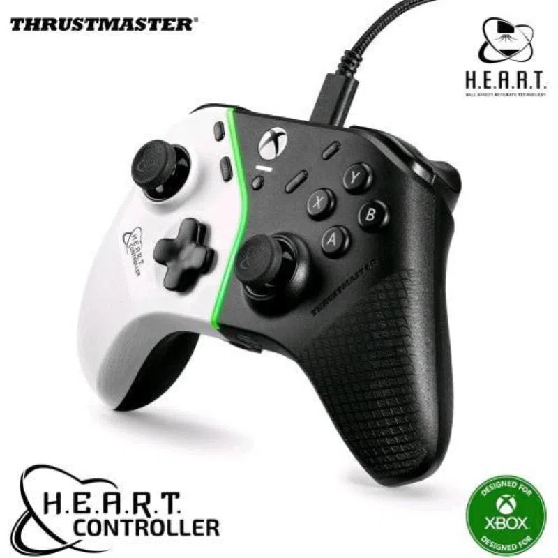 Thrustmaster heart controller rgb gamepad effetto hall con tecnologia h.e.a.r.t. anti-deriva per xbox serie x|s e pc bianco nero
