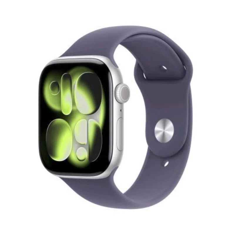 Apple watch series 11 gps + cellular 5g 46mm cassa alluminio argento con sport band viola nebbia - m/l — 2