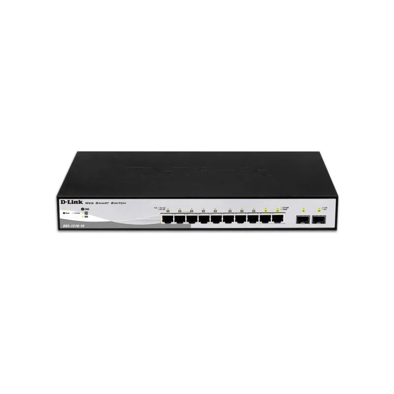 D-link dgs-1210-10 switch 10 porte lan rj-45 10/100/1000 2 porte uplink sfp colore nero garanzia italia — 2