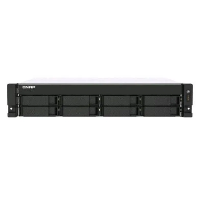 Qnap ts-873au-rp nas chassis rack 2u amd v1500b 2.2ghz ram 4gb-8 bay hdd/ssd 2.5/3.5 black