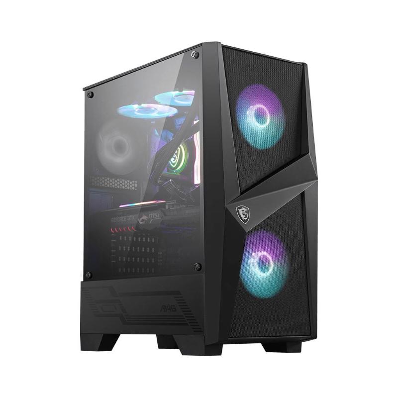 Msi mag forge 100r case atx, 2 ventole argb + controller (mystic light), supporta radiatori fino a 240mm, vetro temperato 4mm, filtro antipolvere, airflow ottimizzato, 2x usb 3.2 gen1 — 2