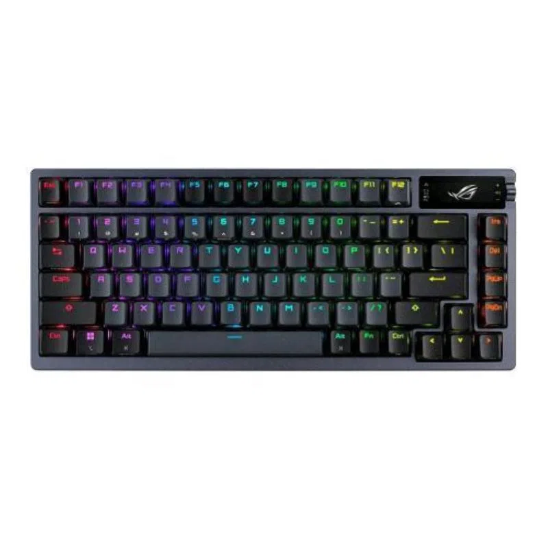 Asus rog azoth tastiera meccanica rgb gaming wireless tkl 75 tasti display oled switch rog nx rosso sostituibili illuminazione rgb layout italia nero
