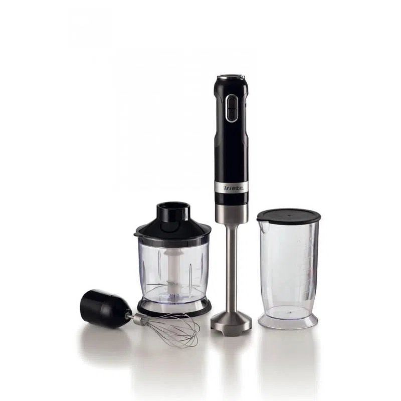 Ariete 602 moderna frullatore ad immersione con bicchiere 700 ml 1.000 w 10 velocita` +turbo tritatutto e frusta accessori inclusi nero/silver