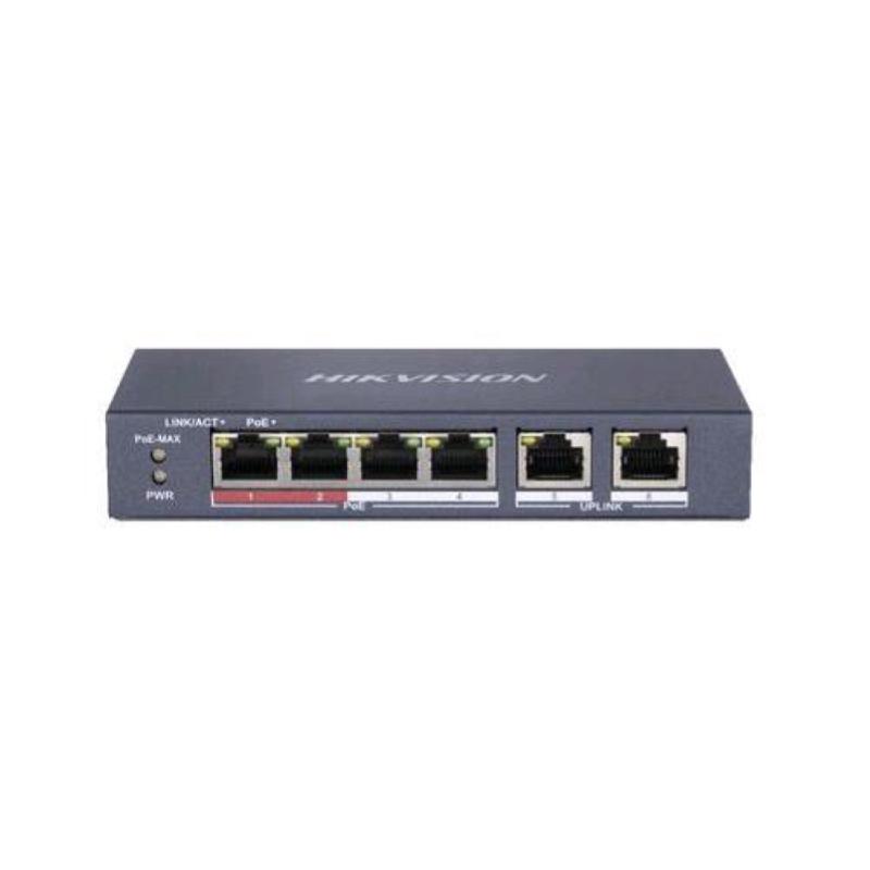 Switch hikvision l2, unmanaged, 8 gigabit poe ports,1 gigabit rj45 uplink port,1 gigabit sfp uplink,802.3af/at-ds-3e0510p-e/m
