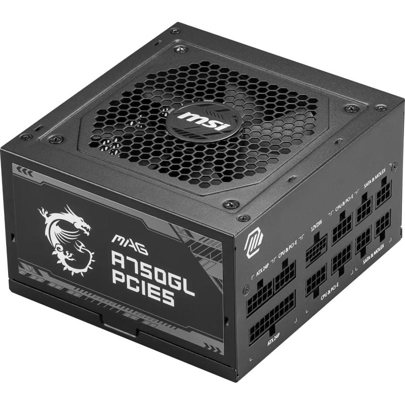 Msi mag a750gl pcie5 alimentatore 750 w atx 80 plus gold fully modular 20+4 pin nero