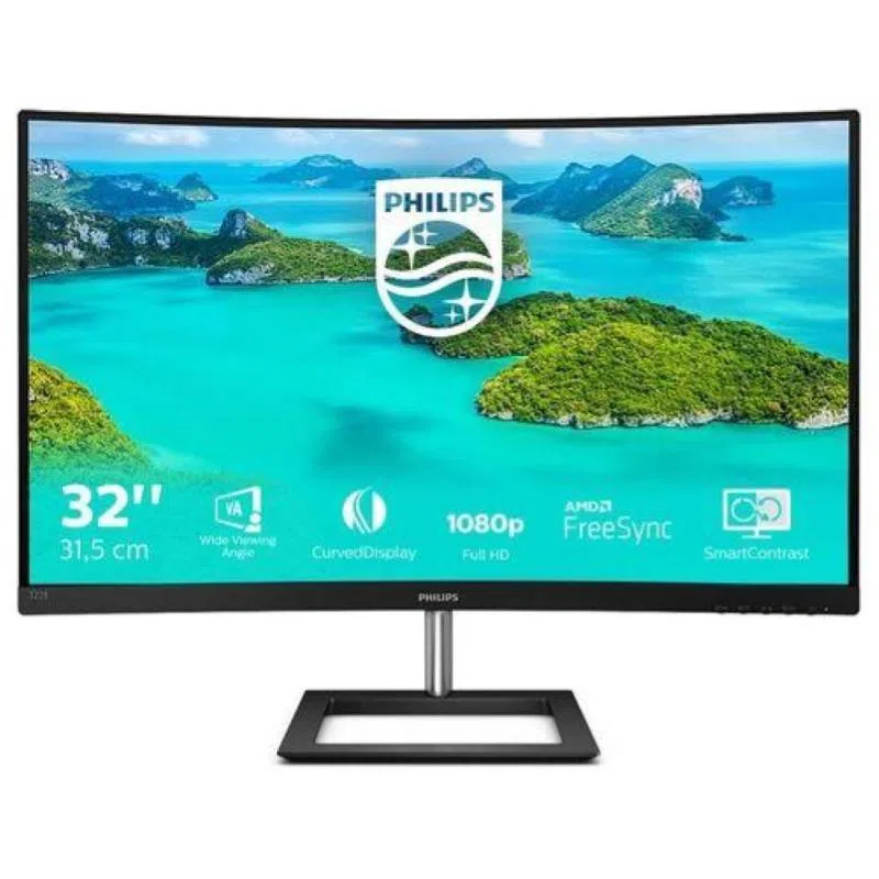 Philips 322e1c gaming monitor curvo da 32``, fhd led va adaptive sync 75 hz, hdmi, display port, vga, flicker free, low blue, nero — 2