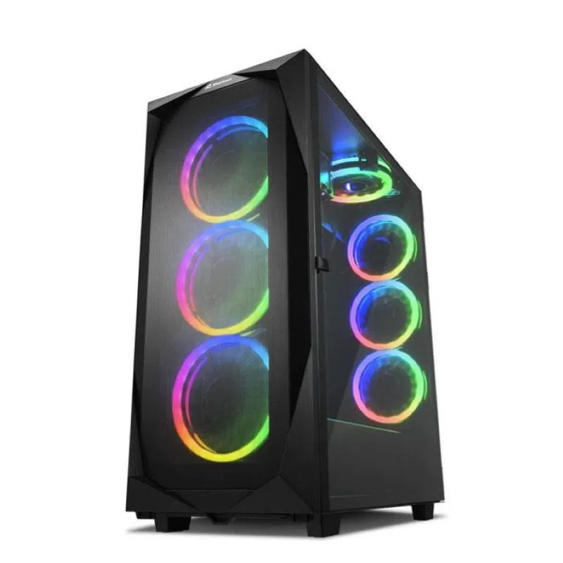 Sharkoon cabinet atx sharkoon 8slot 50,1x23,8x55cm 4x3,5` 5x2,5` 2xusb3.0 4xvent-rgb-120mm 3xvent-rgb-140mm finestra laterale — 2