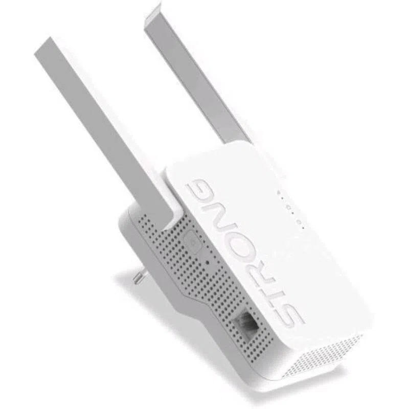Strong repeater ax 1800 wireless extender dual band 2.4/5ghz wi-fi 6 fino a 1800 mbit/s 1 porta gigabit funziona attraverso la rete elettric e con qualsiasi modem o router bianco