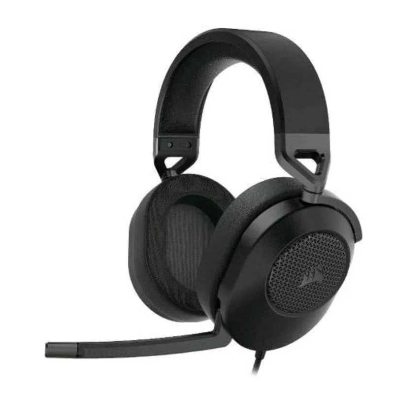 Corsair hs65 surround cuffiagaming con microfono omnidirezionale audio dolby surround 7.1 tecnologia sonarworks soundid controllo del volume su padiglione jack 3.5 compatibile pc xbox ps4 mobile carbon
